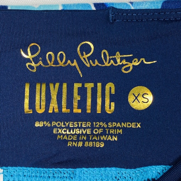 Lilly Pulitzer Luxletic Blue Coral Floral Print Leggings XS Style 000514 Womens - Picture 6 of 11